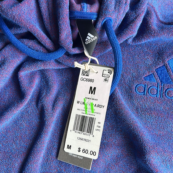 Blue/red towel material brand new adidas hoodie - Picture 2 of 3